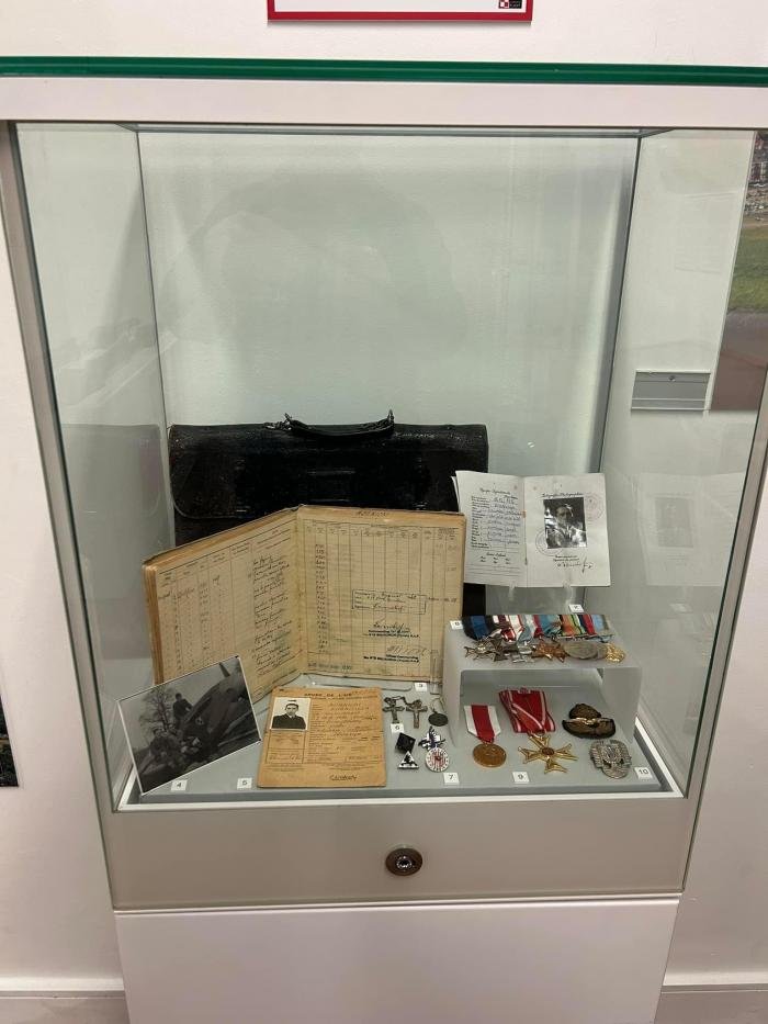 Some of the items, including medals, logbooks and memorabilia, in the Polish Heritage Flight exhibition at The Atkinson in Southport.