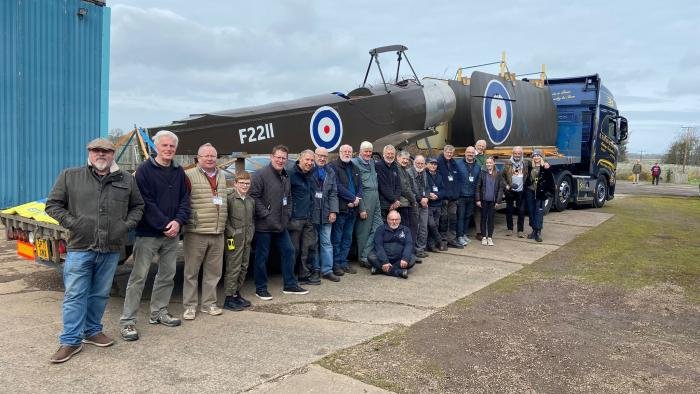 Members of Aviation Preservation Society Scotland pose with ‘Sophie’