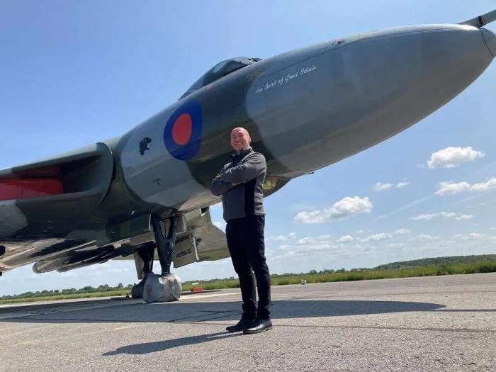 New Vulcan to the Sky Trust CEO Marc Walters with XH558.