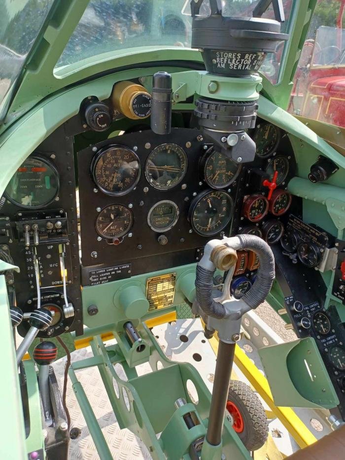 The cockpit contains several original fittings and instruments.