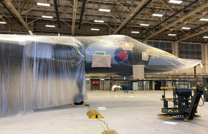 Possibly the most historic preserved Vulcan, XM607 is pictured in a hangar at Waddington on 21 June benefiting from much-needed attention from volunteer groundcrew at the base.
