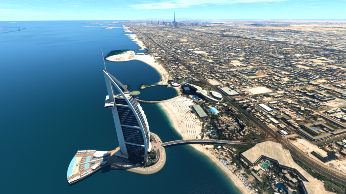 The Bullseye challenge allows sim pilots to recreate Czepiela’s historic landing on the Burj Al Arab helipad.