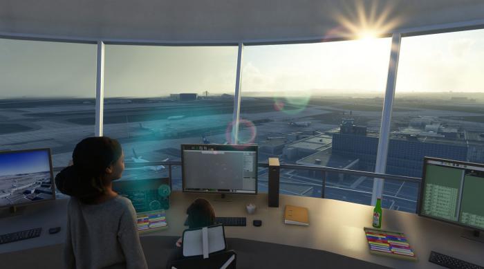 The terminal and control tower features interior modelling.