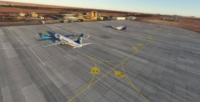 The airports feature accurate ground markings based on recent charts.