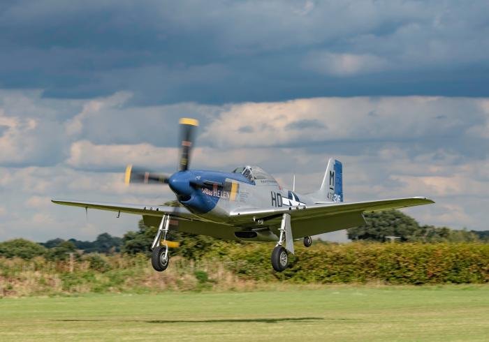 North American P-51 Mustang ‘Miss Helen’ flying at Little Gransden in 2018