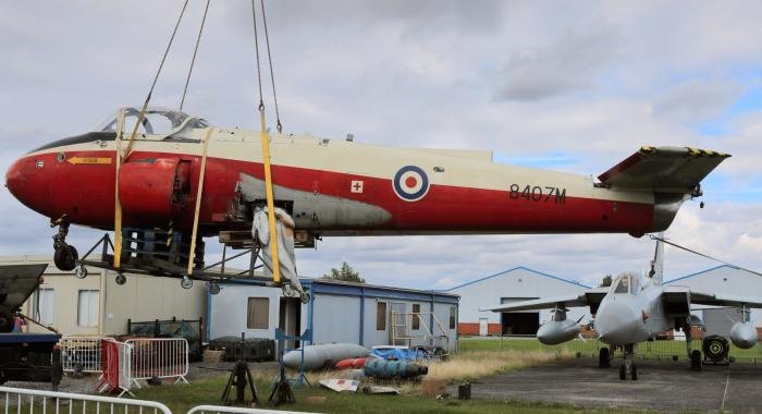 The Jet Provost arrives at its new home