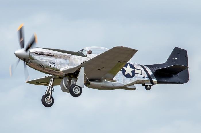 With Pete Kynsey at the helm, the W Aircollection’s P-51D Mustang 45-11518/G-CLNV gets airborne for its maiden post-rebuild flight at Sywell on 25 August.