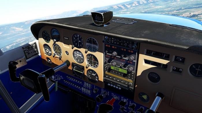 The aircraft features four custom instrument panels.