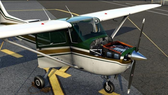 The Lycoming O-320-E2D engine is fully modelled.