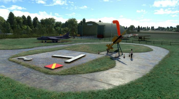 Animations include windsocks and hangar doors.