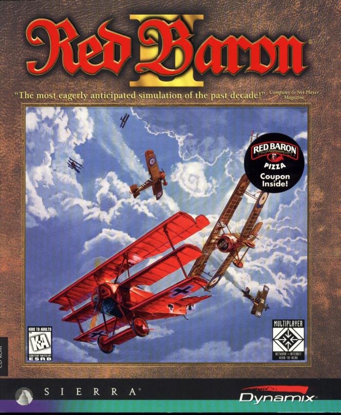 The box artwork for Red Baron II.