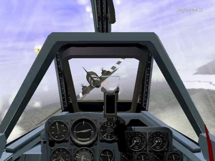 A Bf 109 closing on a bandit in Jane’s WWII Fighters.