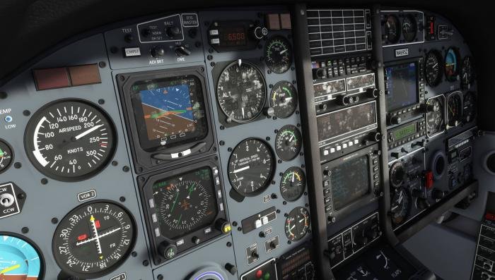 The cockpit can be customised with different instrument layouts.