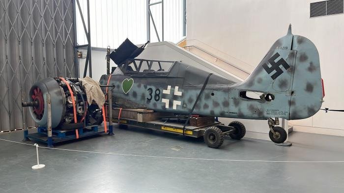 The Fw 190 F was dismantled in Hendon’s Age of Uncertainty hangar before it departed to Berlin.