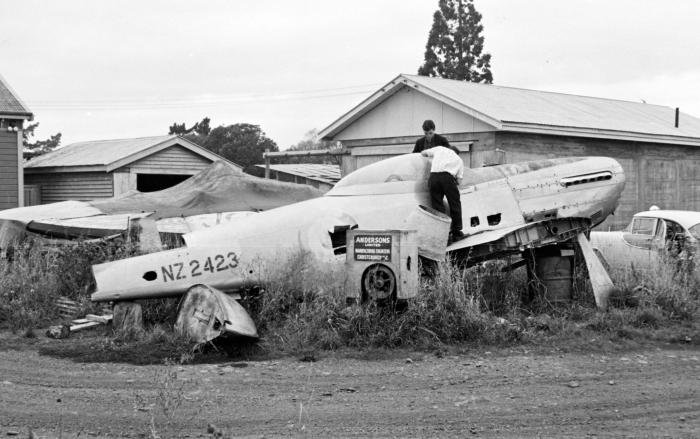 The dismantled airframe on Bill Ruffell's property in Blenheim.