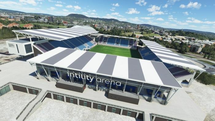 A fine rendition of the Intility Stadium in Oslo.