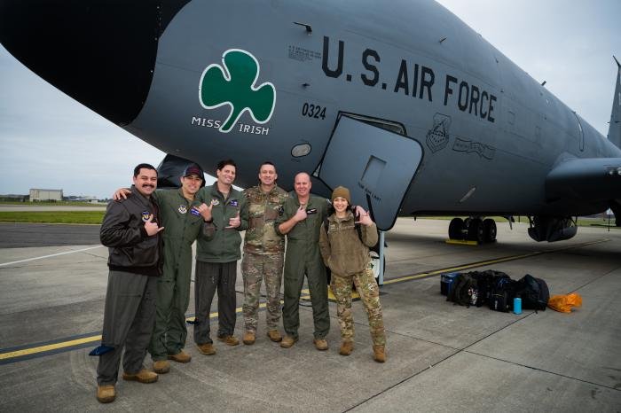 The 100th ARW crew which flew the first low-altitude training flight by the unit on December 15, 2023.