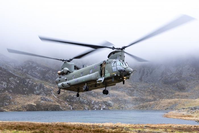 A Chinook on a training sortie in Snowdonia on March 21, 2023 as a part of Exercise Kukri Dawn. This training event involved three Chinooks from 28 Sqn working out of RAF Valley from March 15-24, 2023. 
RAF Photographic Competition 2023 Winners:
Category D: Peoples Choice Judges Nominations
Award: 2
Image title: Action Man
Photographer: AS1 Emily Muir
