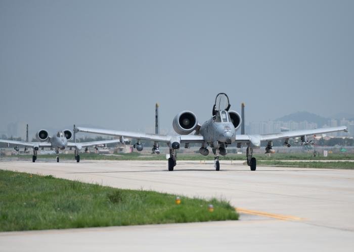 Maintainers from the 25th Fighter Generation Squadron perform post-flight checks on A-10C Thunderbolt IIs during Korea Flying Training 2023 at Gwangju Air Base, Republic of Korea.