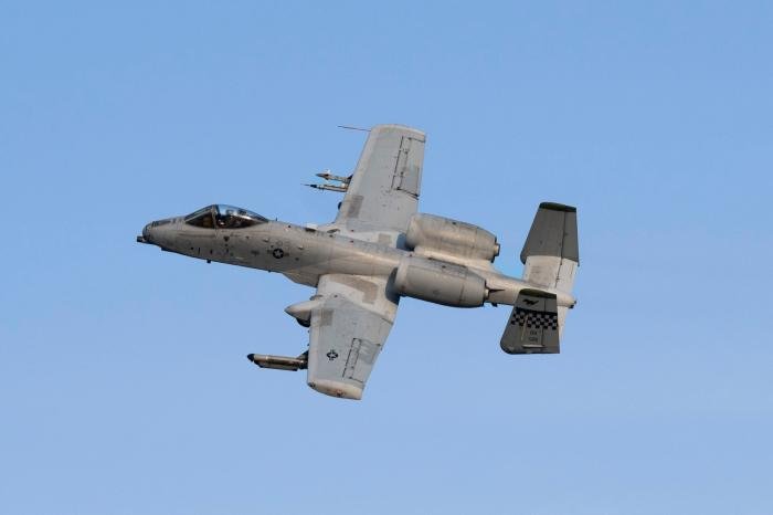 An A-10C Thunderbolt II assigned to the 25th Fighter Squadron takes to the sky as part of a training event at Osan Air Base.