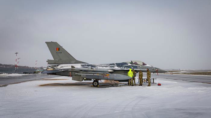 The Belgian Air Component received a snowy reception at Šiauliai Air Base when they arrived for their 12th Baltic Air Policing mission at the end of November