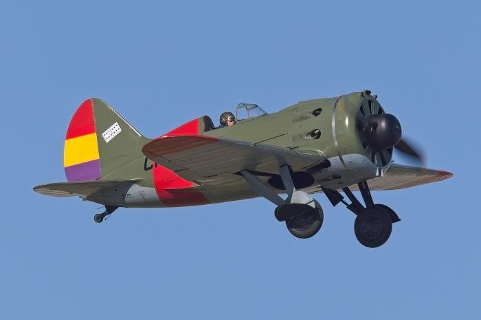 Polikarpov I-16 'Mosca' EC-JRK airborne in Spain on February 3
