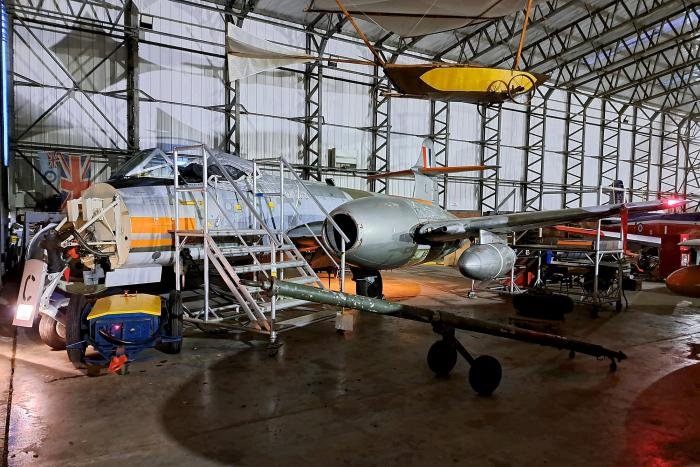 … to this in 2024 – work to bring WS788 back to life continues apace in the Yorkshire Air Museum’s expansive T2 Hangar