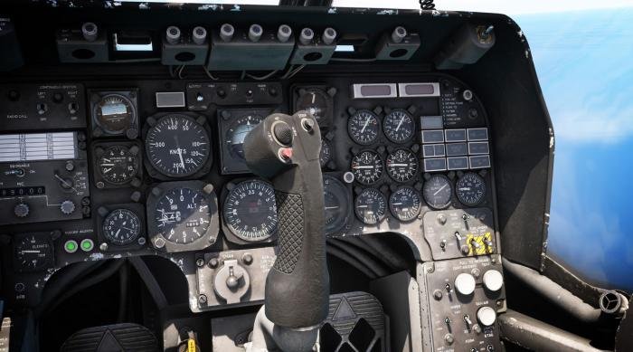 The cockpit features custom avionics and fully operational systems.