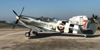 Spitfire IXT flies after repairs at Biggin