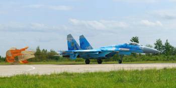 A Ukrainian Air Force Sukhoi Su-27 Flanker shown before the conflict. Surprisingly, seven days into the war in Ukraine and Russia still hasn’t gained air superiority. Ukrainian MoD